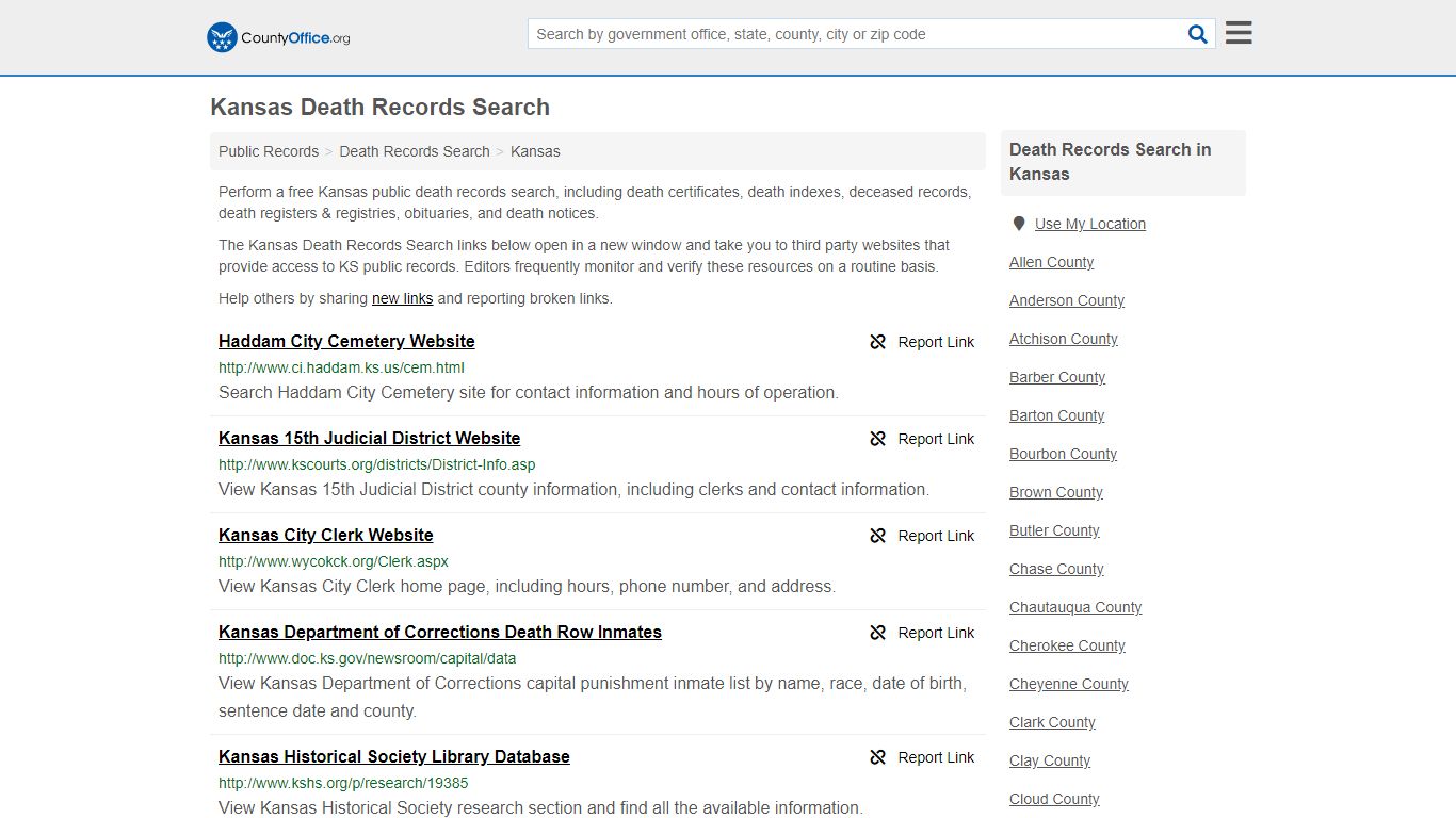 Death Records Search - Kansas (Death Certificates & Indexes)